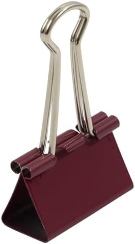 JAM PAPER Colorful Binder Clips - Medium - 1 1/4 Inch (32 mm) - Burgundy Binderclips - 15/Pack - Image 2