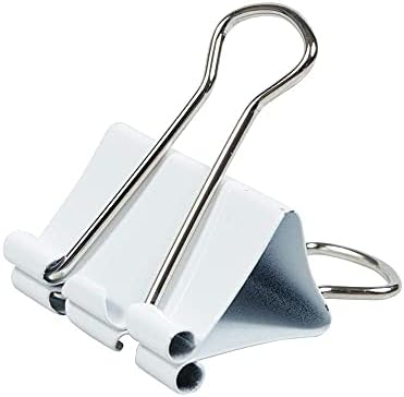 JAM PAPER Colorful Binder Clips - Medium - 1 1/4 Inch (32 mm) - White Binderclips - 15/Pack - Image 3