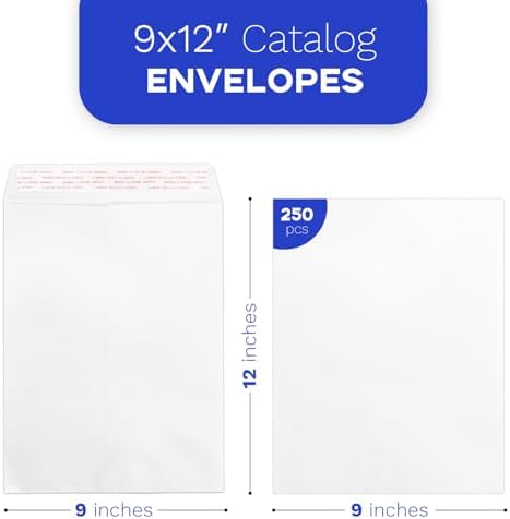Goefun White Manilla Envelopes 9x12, 250 Pack - Image 2