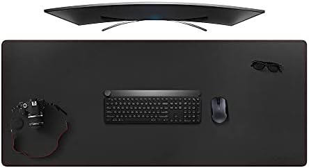 ZORESYN XL Large PU Leather Mouse Pad, Black, 55" x 24" by ZORESYN