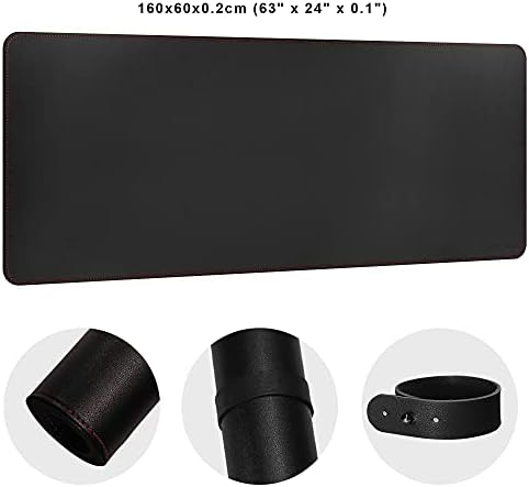 ZORESYN Large Leather Office Desk Pad 63" x 23.6" Black - Image 2