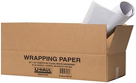U-Haul Newsprint Packing Paper For Moving and Shipping - 500 sheets - 25 lbs. - 24” x 30” Sheets - Image 3