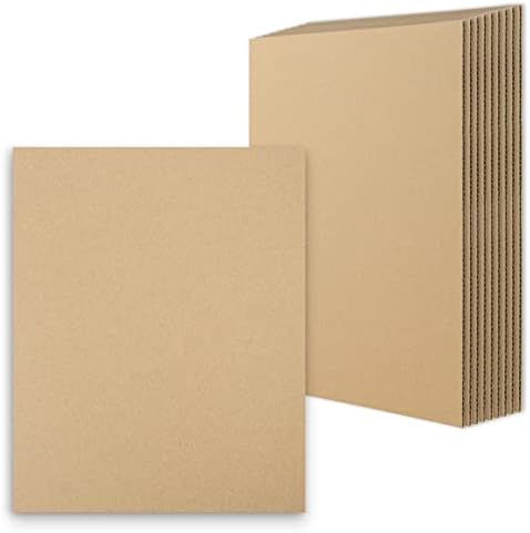 Golden State Art 10 Pack 8x10 Corrugated Cardboard Sheets 1/8" Flat Inserts by GoldenStateArt