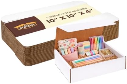 The Boxery Corrugated Mailers White Tuck Shipping Boxes (10x10x4) - Image 4