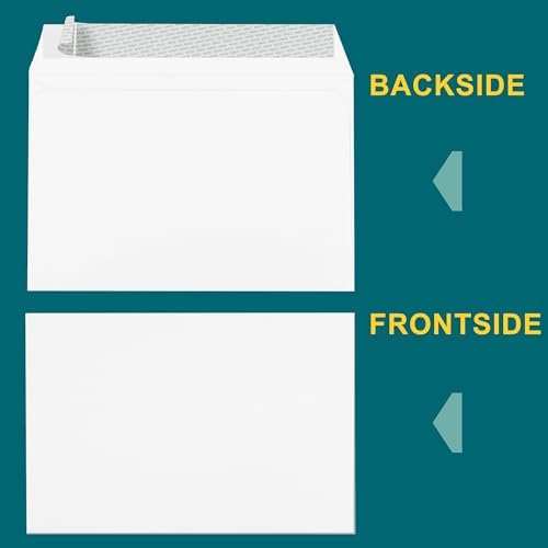 6x9 Open-Side Envelopes - 15 Pack - White, Self-Seal, Peel & Seal Closure - 28 lb Paper - Plain - Business & Personal Use - Image 2