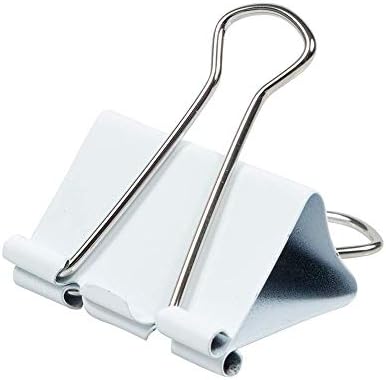 JAM PAPER Colorful Binder Clips - Large - 1 1/2 Inch (41 mm) - White Binderclips - 12/Pack - Image 3