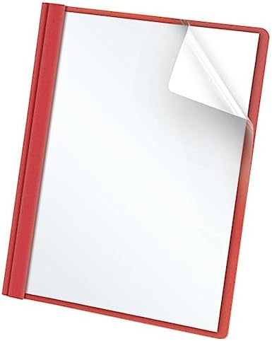 Oxford Clear Front Report Covers, Red, Letter Size, 25 per box (55811EE) by Oxford