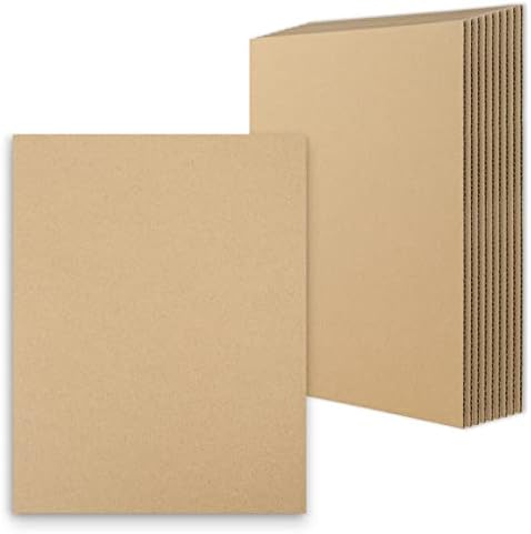 Golden State Art 10 Pack 8.5x11 Corrugated Cardboard Sheet Flat 1/8" Insert by GoldenStateArt