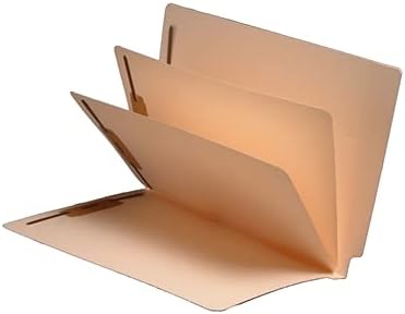 Manila Classification Folders - 11pt, 2 Dividers, 6 Top Fasteners, 1/2"W Reinforced End Tab, Box of 25 by Colortrieve