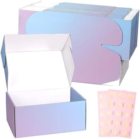 9x6x4 in Shipping Boxes, 30 Pack Corrugated Packaging Mailer Boxes, Gradients Shipping Packaging Boxes for Small Business, Recyclable Cardboard Literature Gift Boxes by DERZIFUN