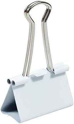 JAM PAPER Colorful Binder Clips - Large - 1 1/2 Inch (41 mm) - White Binderclips - 12/Pack - Image 5