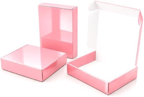 10x8x2 in Shipping Boxes 40 Pack, Glossy Pink Corrugated Cardboard Boxes for Shipping Small Business by OitiO