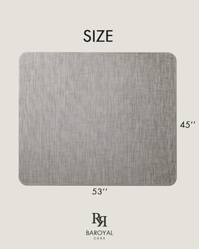 Baroyal Office Chair Mat for Hardwood Floor Under Desk Computer Rolling Chair Mat for Wood/Tile Floor Non-Slip Heavy Duty Desk Rug PVC Plastic Hard Floor Protector 45"x 53" (Soapstone) - Image 6