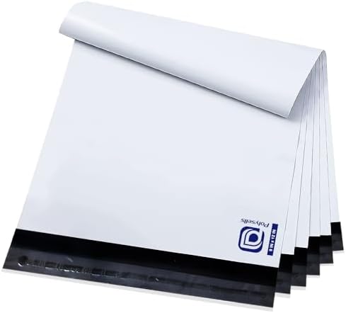 POLYSELLS 200 pcs 9x12 Inches White Poly Mailers Shipping Envelopes, Strong Adhesive Sealing, Waterproof, and Tear-resistant Postal Mailing Bags for Small Business, Clothes, Non-Fragile Items by POLYSELLS