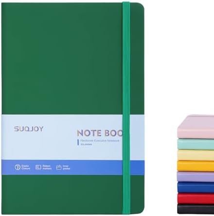 SUQJOY Lined Journal Notebooks for Writing, 100 GSM Thick Paper, 1 Pack Hardcover Notebooks, A5 College Ruled Notebook, Journaling Notebook for School/Travel/Office (Green- 1 Pack) by SUQJOYOFFICE