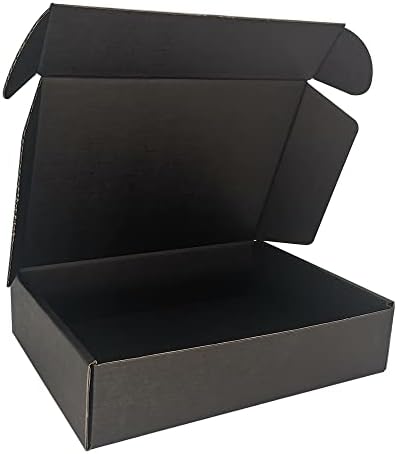 ROTCH 50 Pack 9x6x2'' Small Shipping Boxes, Black, Corrugated Cardboard Mailers (M962-E-B) by ROTCH