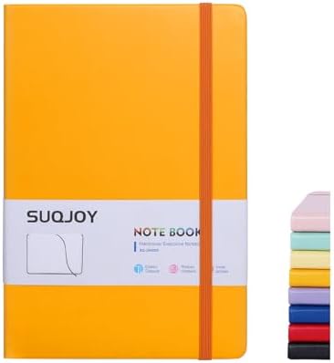 SUQJOY Lined Journal Notebooks, 160 Pages, 5.5x 8.2-Inch Journals for Women Men, Hardcover Notebook with 100 gsm Thick Paper, A5 Size College Ruled Notebook (Orange) by SUQJOYOFFICE