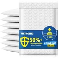 Metronic Bubble Mailers 4x8" 50 Pack Padded Envelopes True 4x7" Usable Size by METRONIC