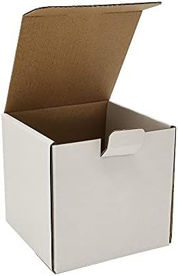 300 Pack 4x4x4'' Small Shipping Boxes, Corrugated Cardboard Mailers for Business, White (LM444-300) by CH-BOX