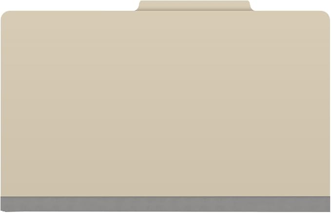 25 Pt. Pressboard Classification Folders, 2/5 Cut ROC Top Tab, Legal Size, 1 Divider, Manila (Box of 10) - Image 3