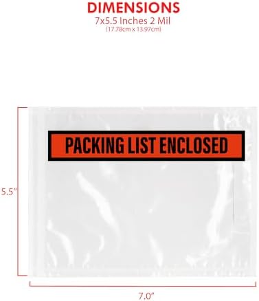 GPI - Packing List Envelopes, 7" x 5.5" Packing Slip Pouches, Clear Plastic Envelope Sleeves with Self-Adhesive Strip, Top Loading for Shipping Labels, Packing Lists, Invoices & Paperwork. 1000 Pack - Image 2