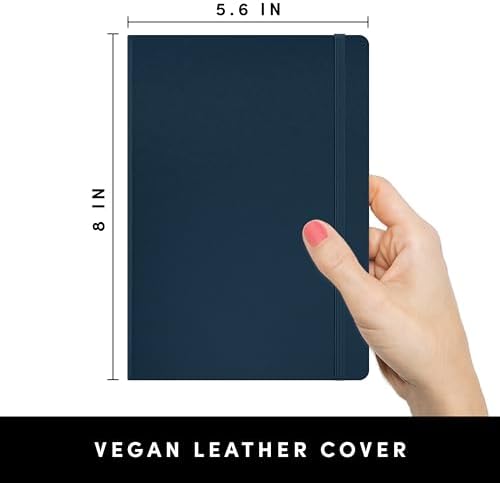 PAPERAGE Graph Paper Journal Notebook, (Navy), 160 Pages, Medium 5.6 in x 8 in - 100 GSM Thick Paper – Hardcover Grid Notebook for Work or School - Image 2