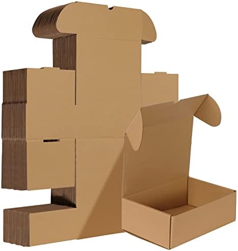 HORLIMER 9x6x3 inches Shipping Boxes Set of 25, Brown Corrugated Cardboard Box Literature Mailer by HORLIMER