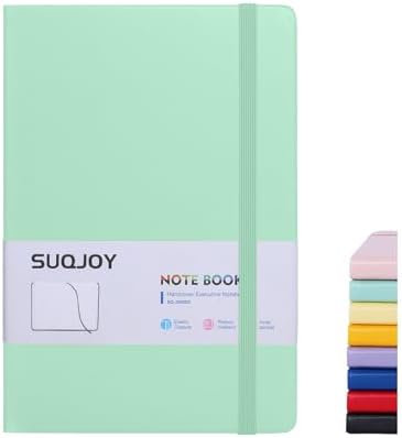 SUQJOY Lined Journal Notebooks, 160 Pages, 5.5x 8.2-Inch Journals for Women Men, Hardcover Notebook with 100 gsm Thick Paper, A5 Size College Ruled Notebook (Green) by SUQJOYOFFICE