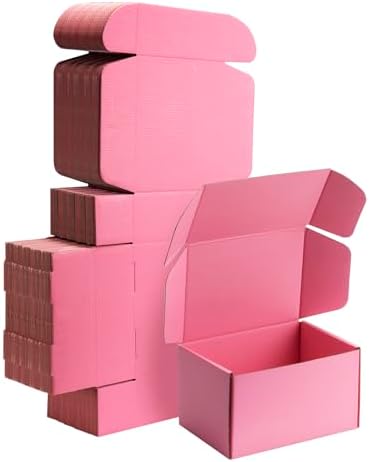 7x5x4 inch Pink Shipping Boxes for Small Business- Set of 25 by Yidomto
