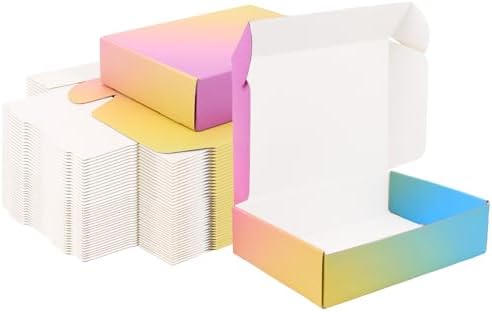 Shipping Boxes for Packaging 9x6x2", 45 Pack Colorful Corrugated Cardboard Boxes, Paper Mailing Boxes for Small Business by OitiO