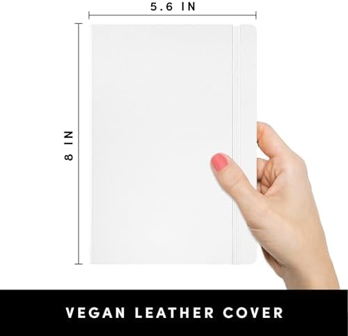 PAPERAGE Lined Journal Notebook, Hardcover Journal for Women & Men, 160 Pages, (5.6 in x 8 in), College Ruled Journaling Notebook for Work, School Supplies & Note Taking, (White) - Image 2