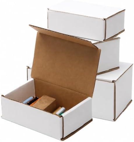 The Boxery Corrugated Mailers White Tuck Shipping Boxes (6x2x2) by TheBoxery