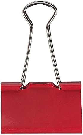 JAM PAPER Colorful Binder Clips - Large - 1 1/2 Inch (41 mm) - Red Binderclips - 12/Pack - Image 4