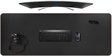 ZORESYN Large Leather Office Desk Pad 63" x 23.6" Black by ZORESYN