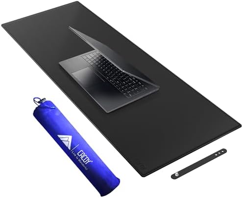 Cacoy 40"x16" Leather Desk Pad Blotter Black, Desk Mat for Keyboard & Mouse by Cacoy