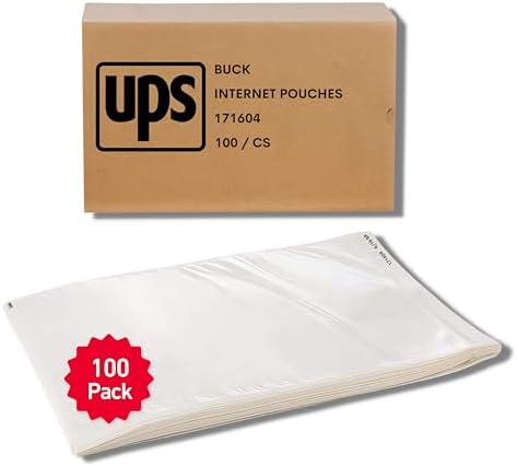 100 Pack 6.5"x10" UPS Shipping Label Sleeves – Clear Self-Adhesive Packing Slip Pouches, Waterproof Packing List Envelopes – Ideal for Shipping Documents, Mailing Labels, Invoices & Packing Slips by BuckUSA