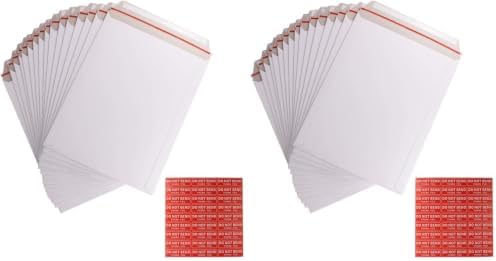 zmybcpack 200 Pack 9X12 inch Self Seal Photo Document Mailers Stay Flat White Cardboard Envelopes White Photography Mailersfor CD, Photos, Document by zmybcpack