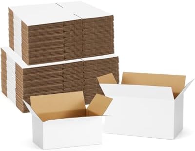 Assorted-Sizes-Shipping-Boxes-40-Pack: 9x6x4 & 11x6x6 Small-Shipping-Boxes-Mailers, White Corrugated-Cardboard-Boxes-for-Packing-Small-Business Mailing by POEVER