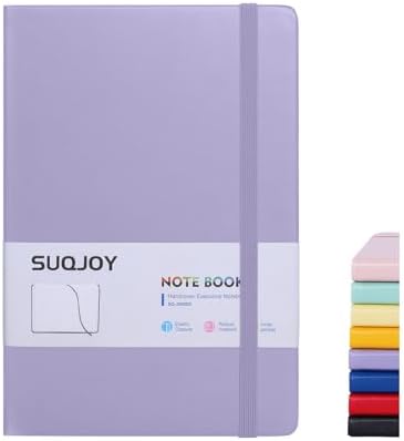 SUQJOY Lined Journal Notebooks, 160 Pages, 5.5x 8.2-Inch Journals for Women Men, Hardcover Notebook with 100 gsm Thick Paper, A5 Size College Ruled Notebook (Purple) by SUQJOYOFFICE