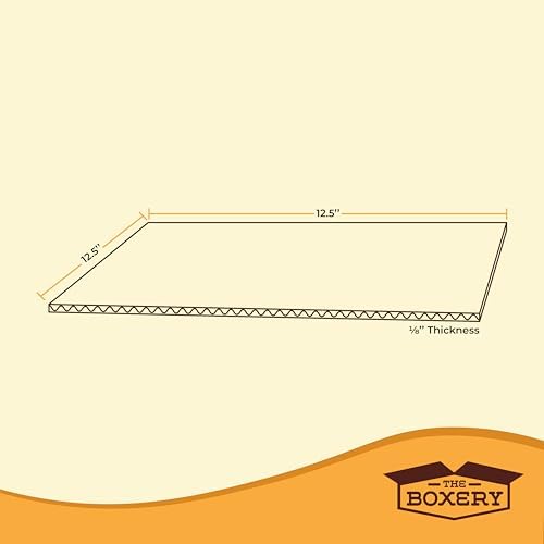 The Boxery Corrugated Cardboard Sheets 12.5 x 12.5" - (1/8" Thick) | 100 Sheets | LP Insert Pads, Brown, Frame Backing, DIY Projects, Arts and Crafts, Dividers, Mailing, Packing Protection - Image 3