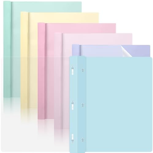 6 PCS Pastel Plastic Report Covers with 3 Prongs Clear Front Presentation Folders 3 Prong Folders for Resume Portfolio Document Report Letter Proposal School Classroom Office Supplies (Pastel) by gisgfim