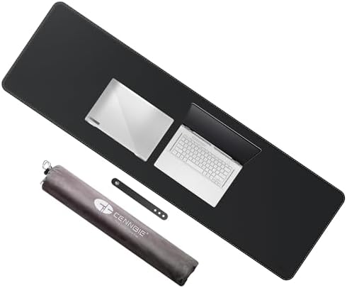 CENNBIE Leather Desk Mat, 51.2" x 16" Desk Pad for Full Desk (Black) by CENNBIE