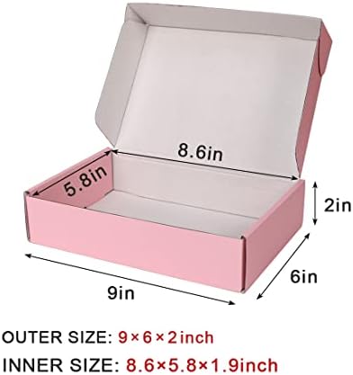 30 Pack 9x6x2 in Corrugated Shipping Boxes Small, Pink Shipping Mailing Boxes for Packaging, Recyclable Cardboard Box Mailers Small Business - Image 2
