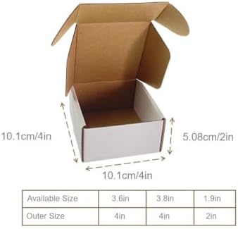 4x4x2 Shipping Boxes Set of 100, White Small Corrugated Cardboard Box, Mailer Box - Image 2