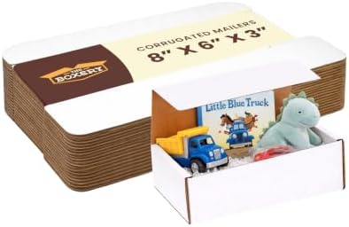 The Boxery Corrugated Mailers White Tuck Shipping Boxes (8x6x3) - Image 4