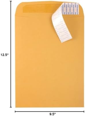 JAM PAPER 9 1/2 x 12 1/2 Open End Catalog Envelopes with Peel and Seal Closure - Brown Kraft Manila - Bulk 500/Box - Image 4