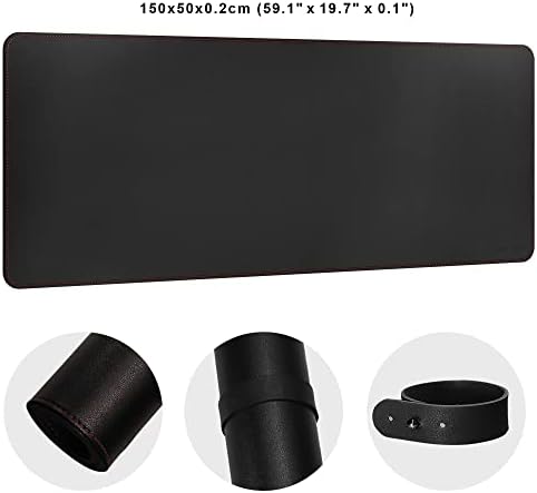 ZORESYN PU Leather Desk Pad 59.1"x19.7" Black - Image 2