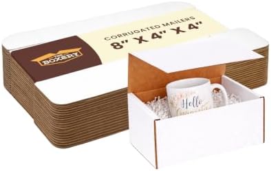 The Boxery Corrugated Mailers White Tuck Shipping Boxes (8x4x4) - Image 4