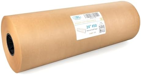 IDL Packaging 24" x 8640" (720 feet) - Kraft Paper Roll - 50lb Thickness - Natural Brown Kraft Wrapping Paper for Packing - Perfect Kraft Paper for Void Filling & Heavy Duty by IDLPackaging