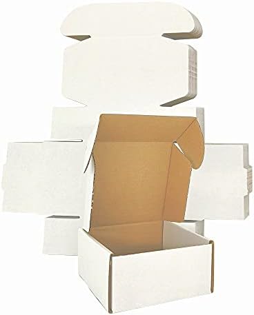 50 pack Small Shipping Box,4x4x2'',Corrugated Mailer,Cardboard Box, White - Image 6